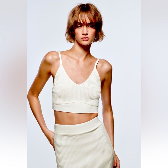 New ZARA Rib Crop Top - Picture 2 of 7